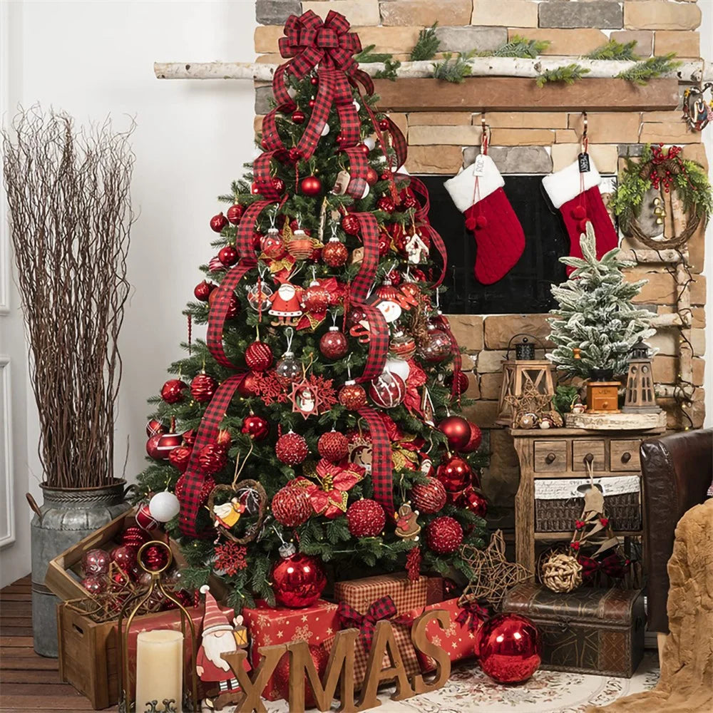6Pcs / Set 10cm Christmas Ball Foam + Plastic Xmas Tree Decoration Holiday Hanging Ornament - Red - 2