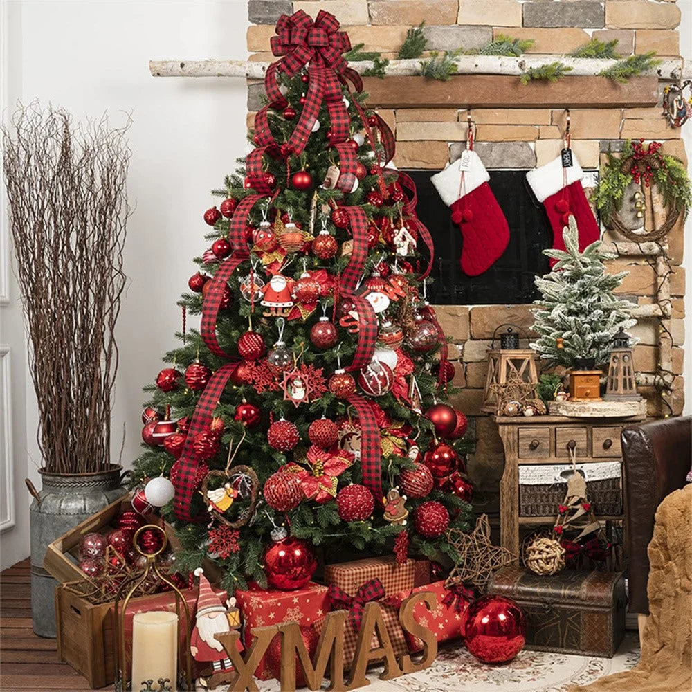 12Pcs / Set 8cm Christmas Ball Foam + Plastic Xmas Tree Decoration Holiday Hanging Ornament - Red - 3