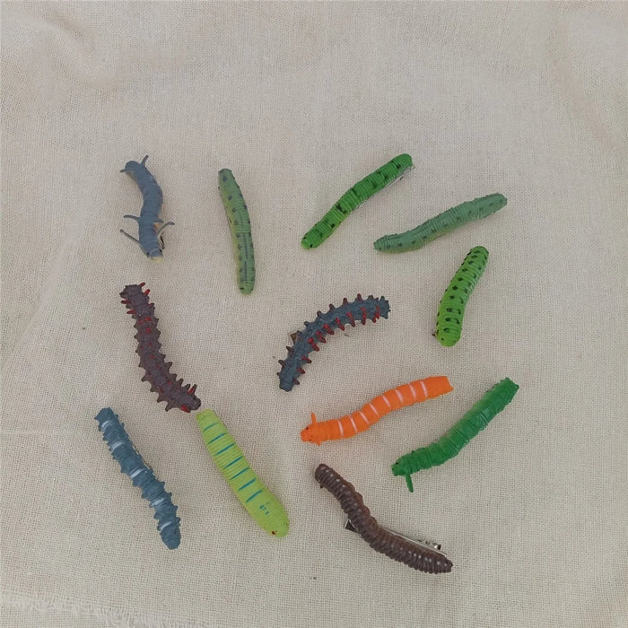12Pcs Halloween Caterpillar Hair Clips  3D Bug Hair Clip Party Hair Accessories Fun - 7