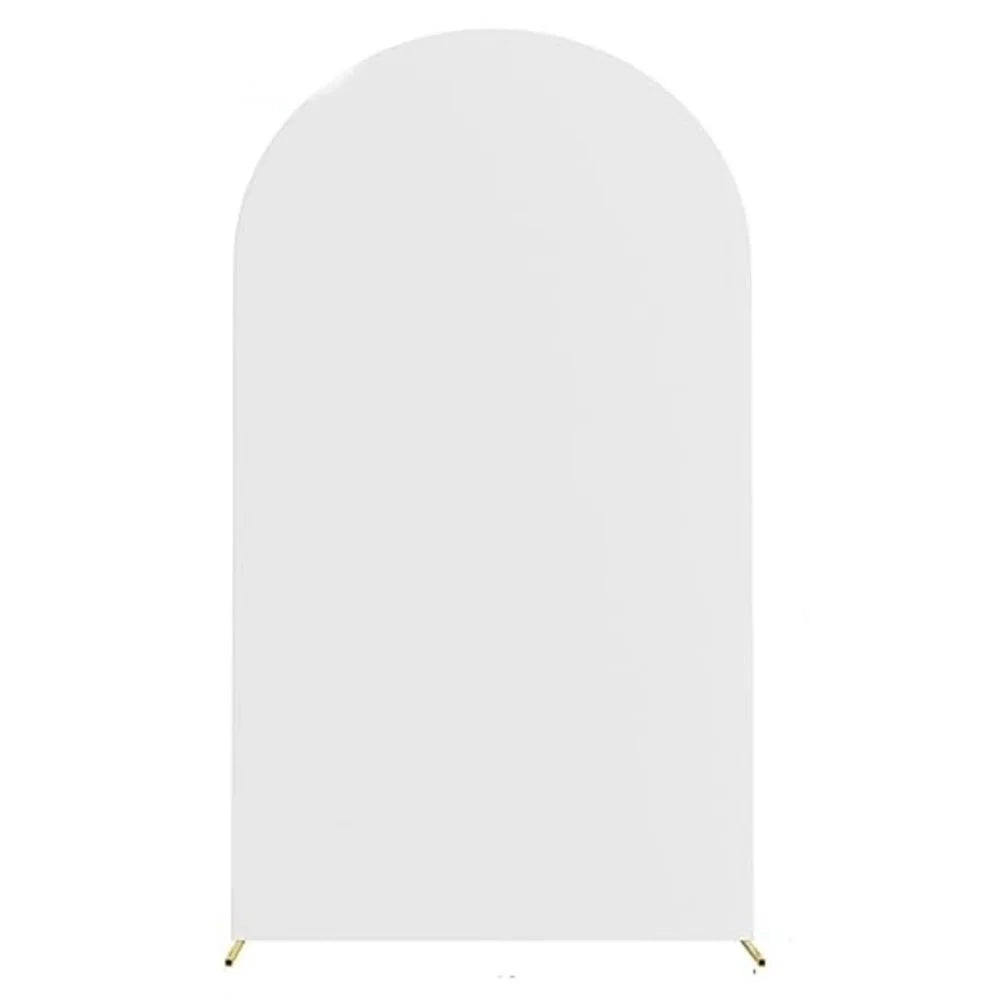 6.6FT 100x200cm U-Shape Backdrop Arch Frame Stand Elastic Cover for Wedding Ceremony Birthday Party - White - 1