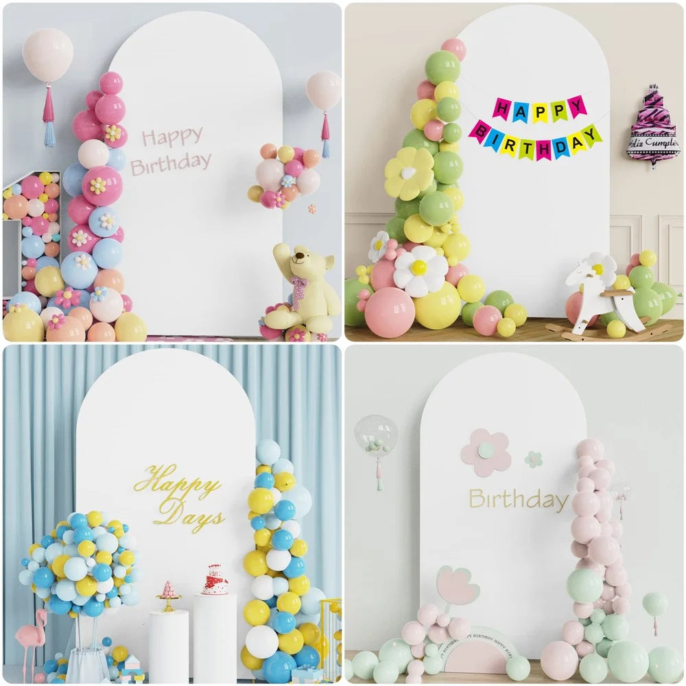 5FT 65x150cm U-Shape Backdrop Arch Frame Stand Elastic Cover for Wedding Ceremony Birthday Party - White - 2