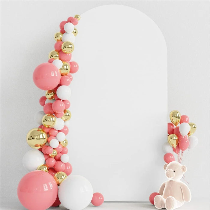 6FT 80x180cm U-Shape Backdrop Arch Frame Stand Elastic Cover for Wedding Ceremony Birthday Party - White - 4