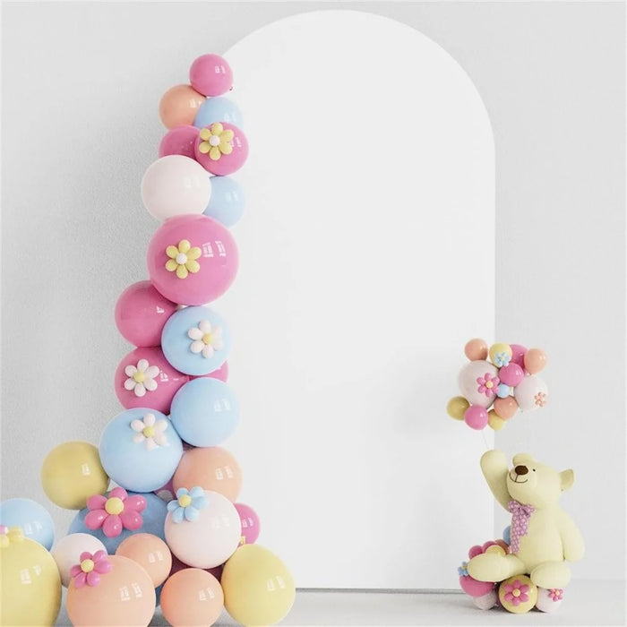 6FT 80x180cm U-Shape Backdrop Arch Frame Stand Elastic Cover for Wedding Ceremony Birthday Party - White - 6