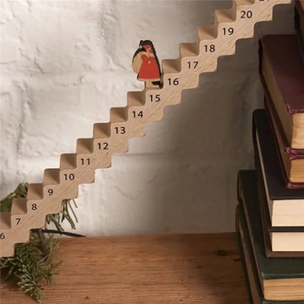 Santa Staircase Countdown Calendar Countdown to Christmas Wooden Sign Decoration - 7