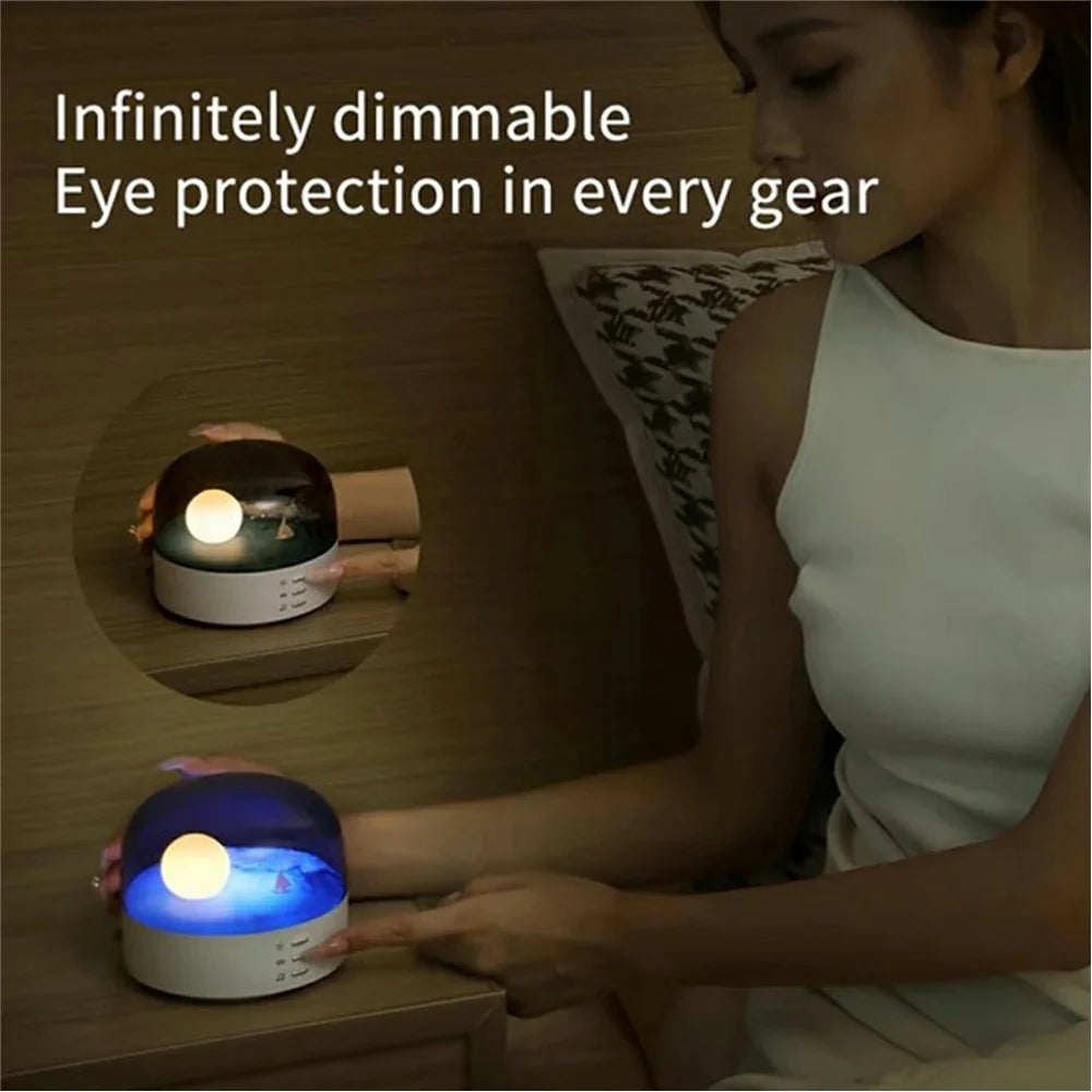 Rechargeable Moon Night Light Dimmable LED Bedside Lamp Soft Eye Caring with Color Changing - 3