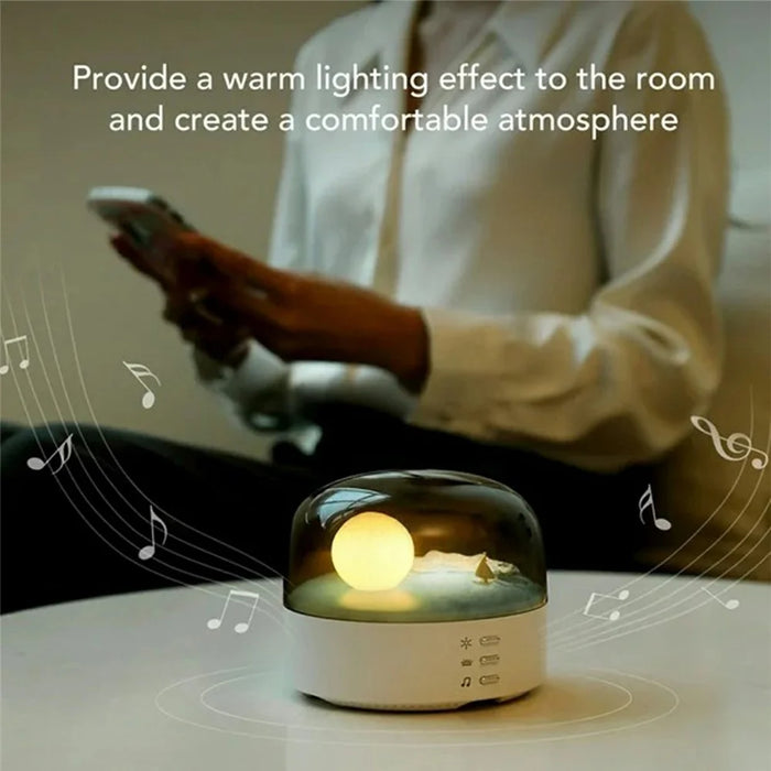 Rechargeable Moon Night Light Music Bluetooth-compatible Speaker Lamp Dimmable Soft Eye Caring Night Lamp - 3