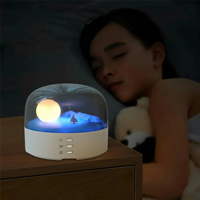 Rechargeable Moon Night Light Music Bluetooth-compatible Speaker Lamp Dimmable Soft Eye Caring Night Lamp - 6