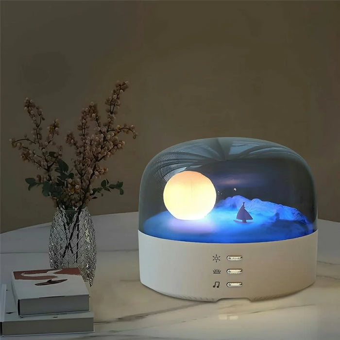 Rechargeable Moon Night Light Music Bluetooth-compatible Speaker Lamp Dimmable Soft Eye Caring Night Lamp - 7