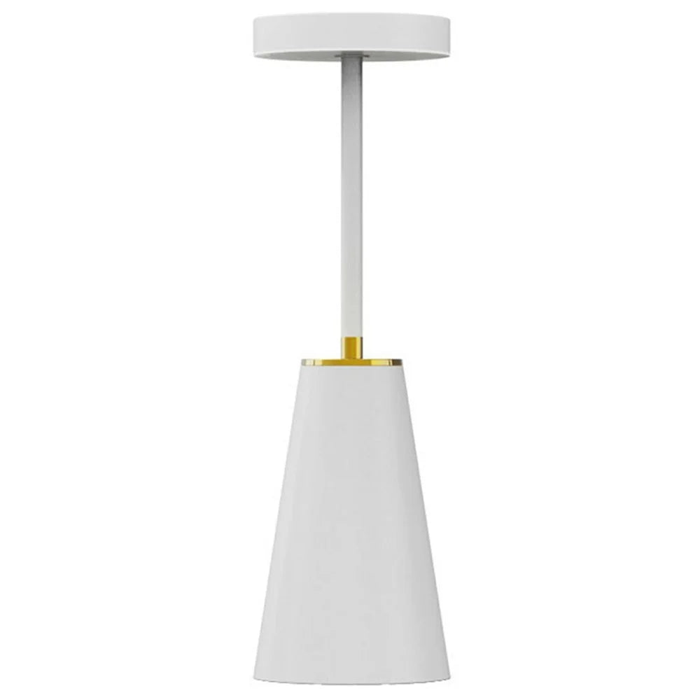 Table Lamp Touch Control Stepless Dimming Wireless Charging Bedroom Bedside Night Light Metal + PC Atmosphere Lamp - White - 1