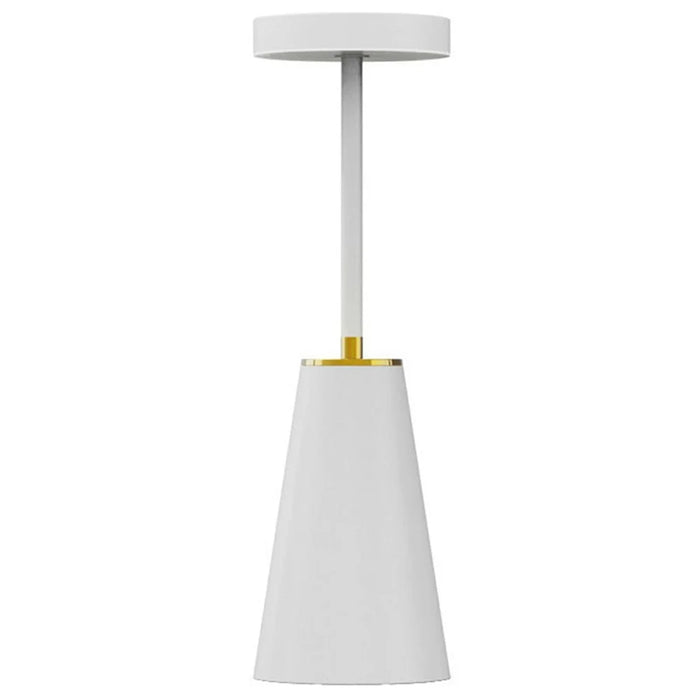Table Lamp Touch Control Stepless Dimming Wireless Charging Bedroom Bedside Night Light Metal + PC Atmosphere Lamp - White - 1