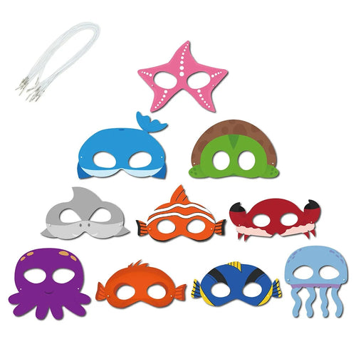 10Pcs / Set Sea Animal Masks Kids Gift Birthday Theme Party Masks Role Playing Game Props - 1