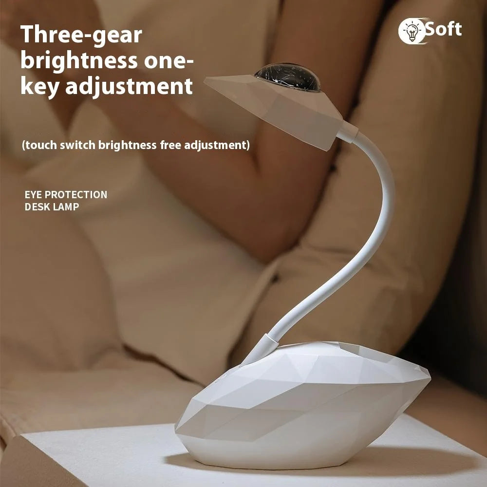 D12 Swan Design Projection Desk Lamp Eye Protection Anti-Glare Desk Light with Pen Holder - 2