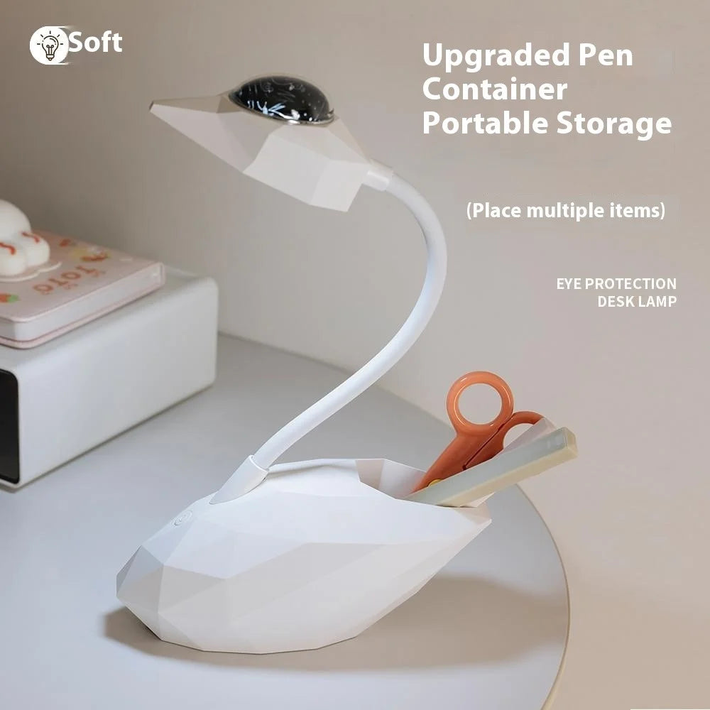 D12 Swan Design Projection Desk Lamp Eye Protection Anti-Glare Desk Light with Pen Holder - 6