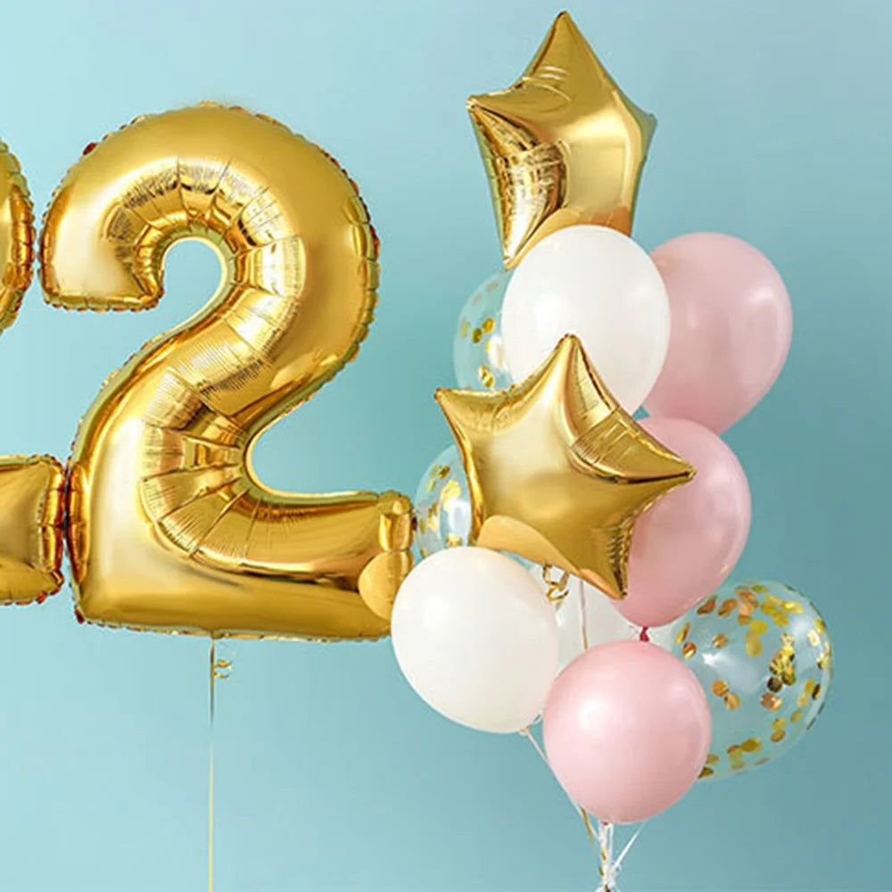 PJ-Q11 50Pcs 45cm Colorful Star Aluminum Foil Balloons Inflatable Balloons for Birth Wedding Birthday - Pink - 3