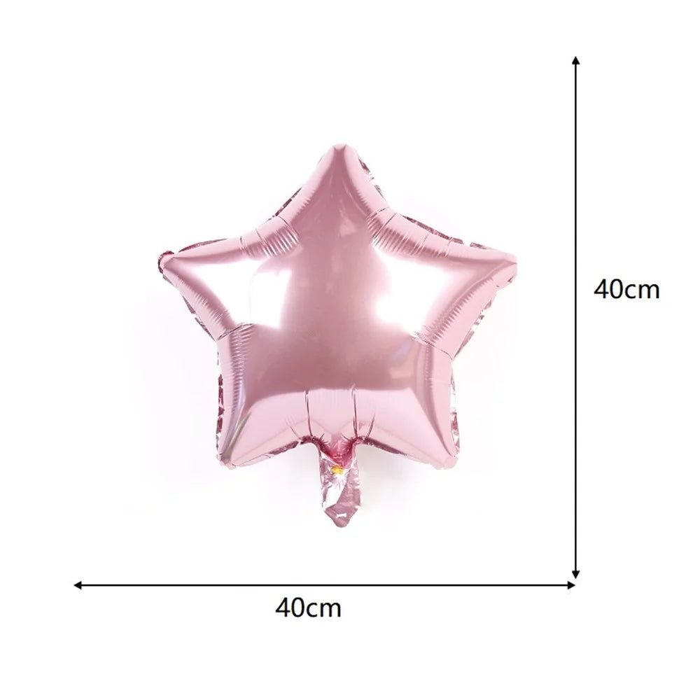 PJ-Q11 50Pcs 45cm Colorful Star Aluminum Foil Balloons Inflatable Balloons for Birth Wedding Birthday - Pink - 5