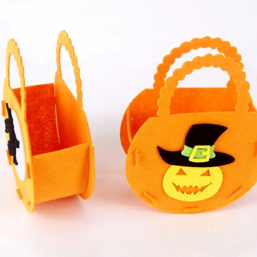 PJ-WSB02 20Pcs Halloween Non-Woven Treat Bags 3D Party Gift Candy Bags Handbag for Kids Tote Bags - Orange  /  Bat - 3