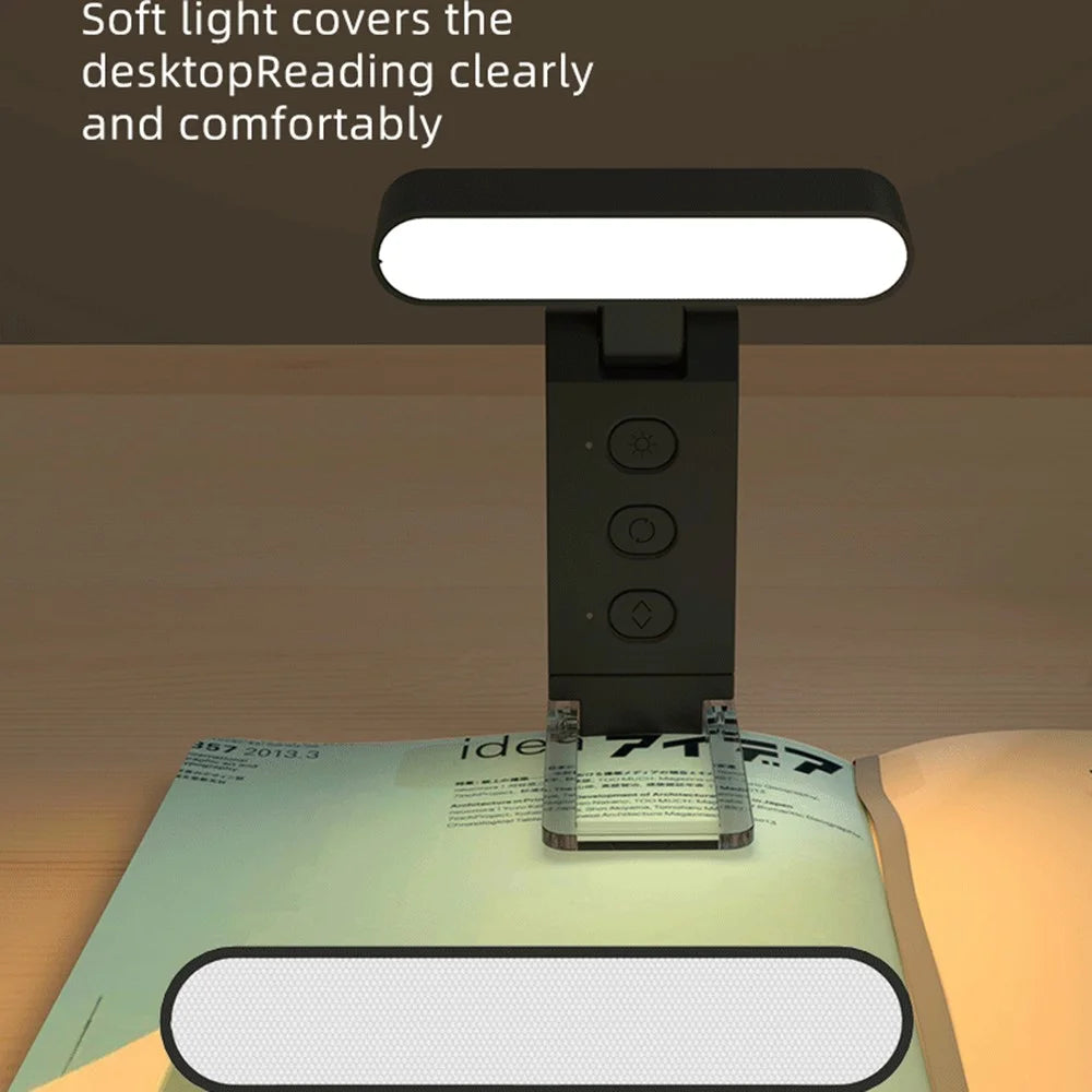 TB-126SALI Portable Rechargeable Book Clip Light Dimmable Reading Bookmark Foldable Lamp - Bar Shape / White - 6
