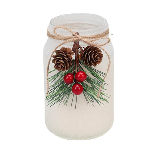 Christmas Mason Jar Scented Candle Romantic Fragrance Candle Decorated Bottle - XC0001 Pine Needle - 1