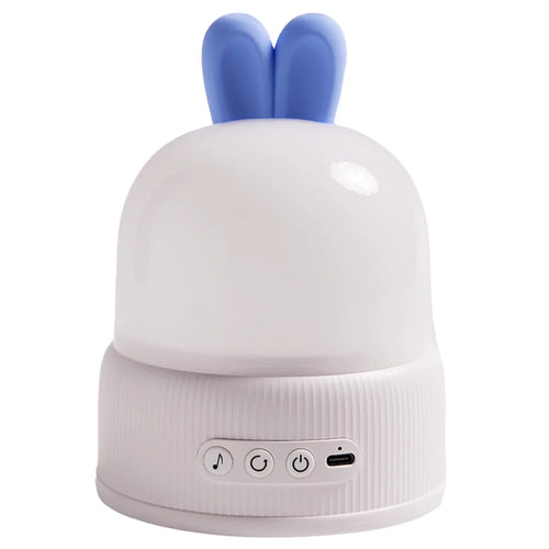 Rabbit Projection Lamp LED Rotating Atmosphere Night Light with Remote Control Music Box Creative Birthday Gift - Blue - 1