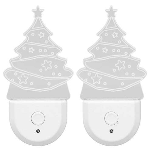 2Pcs Christmas Tree Shape Plug-In Night Light Acrylic Colorful Bedroom Atmosphere Lamp, EU Plug - 1