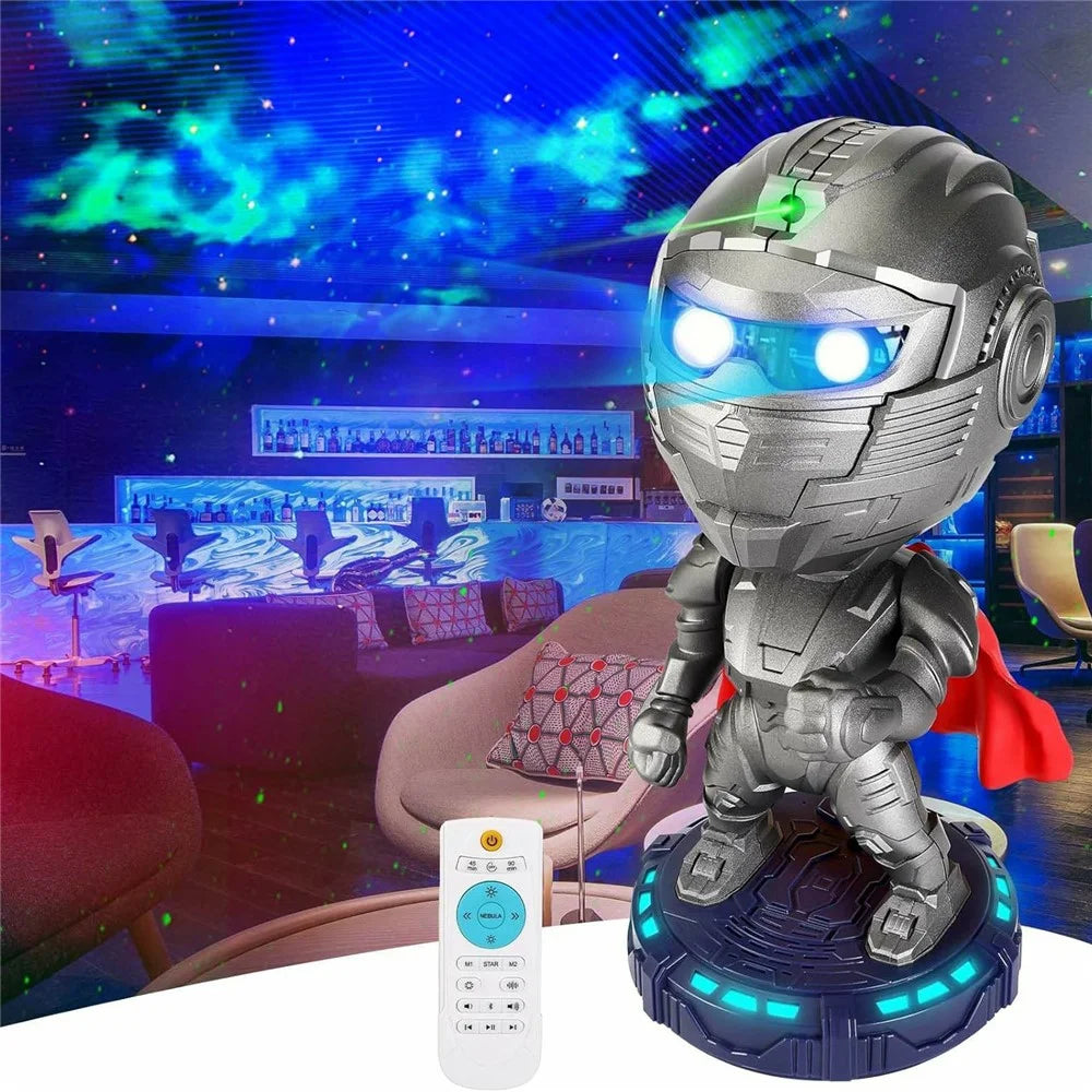 Bluetooth-compatible Speaker Robot Nebula Projection Light Desktop Ornament Atmosphere Night Light - 2