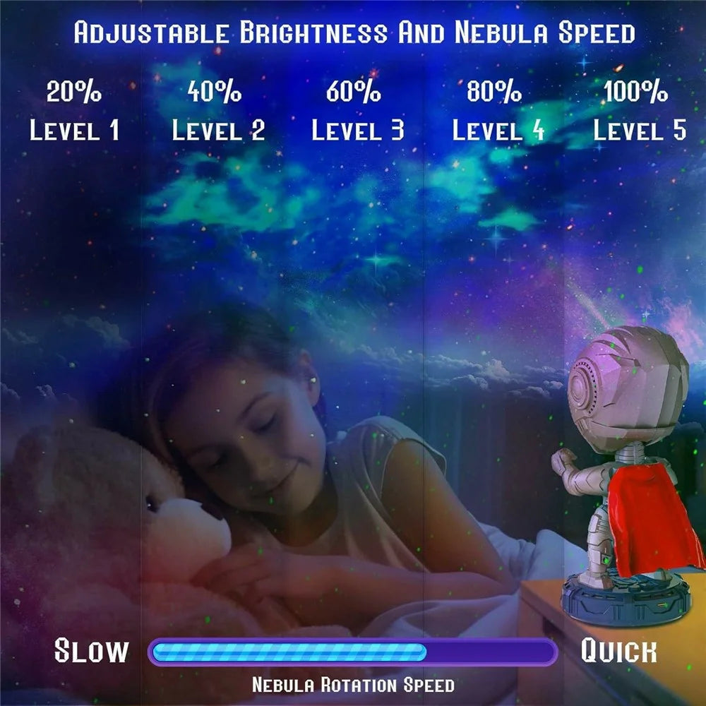 Bluetooth-compatible Speaker Robot Nebula Projection Light Desktop Ornament Atmosphere Night Light - 4