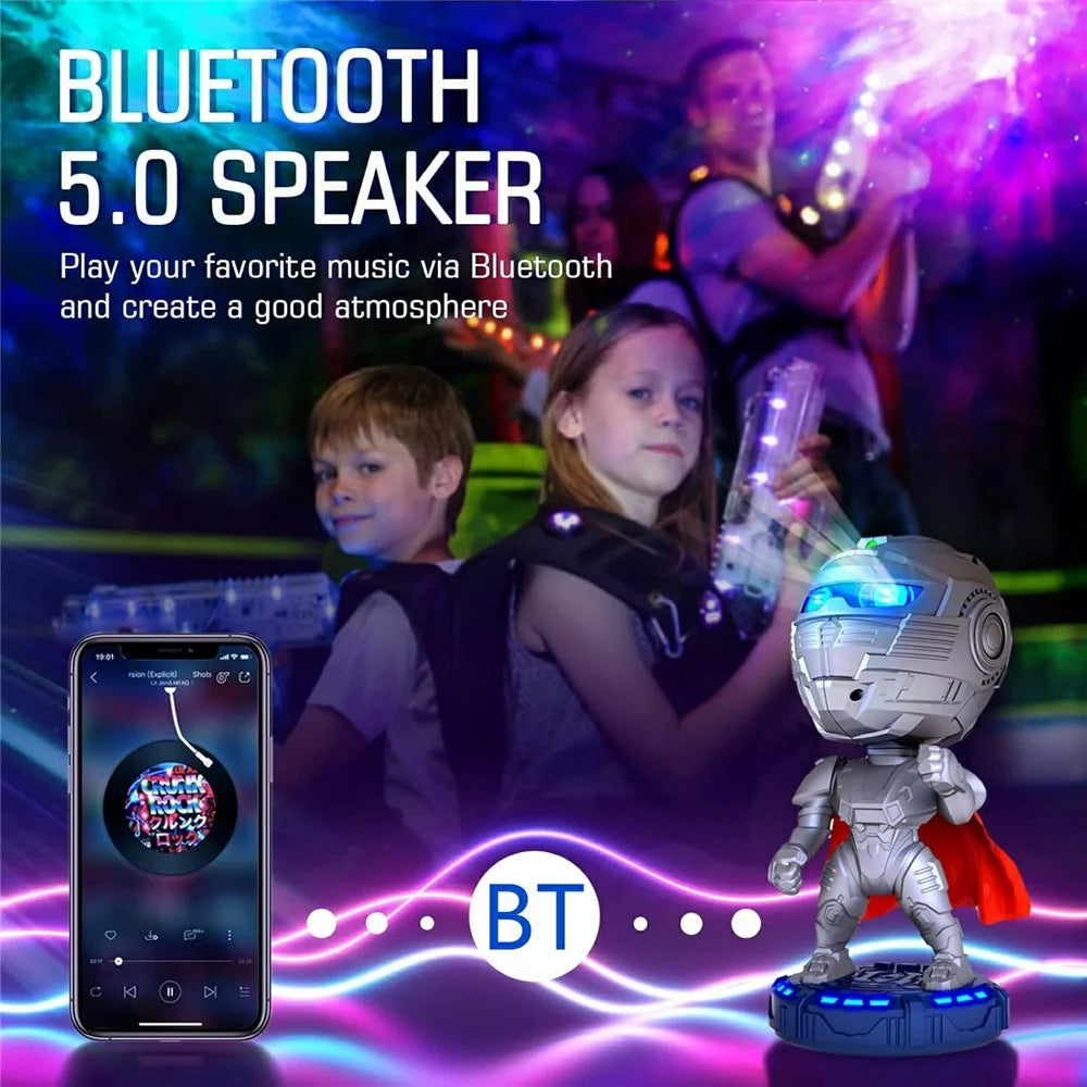 Bluetooth-compatible Speaker Robot Nebula Projection Light Desktop Ornament Atmosphere Night Light - 7