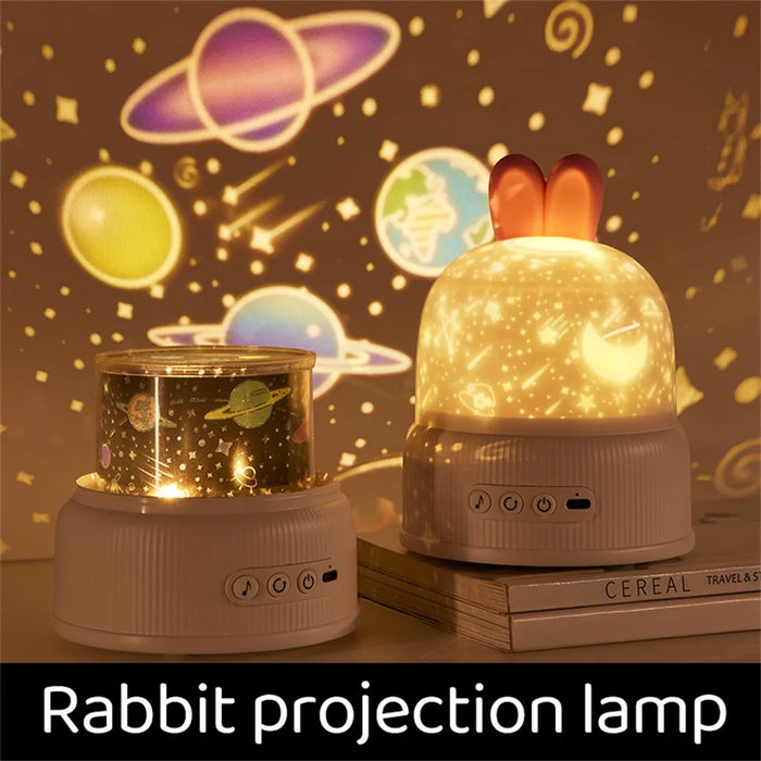 Rabbit Projection Lamp Bedroom Night Light USB Powered (CE RoHS Certified) - Blue - 2