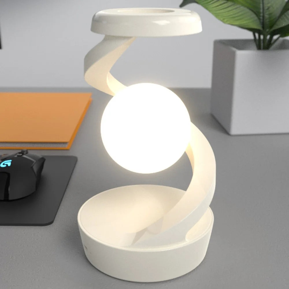 Spiral Levitation Lamp Creative RGB Atmosphere Indoor Bedside Night Light - White - 1