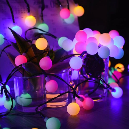 6.5m / 30 Lamps LED String Lights Matte White Ball Wire Lights Solar Power Starry String Lights for Wedding Home Parties - Colorful - 1