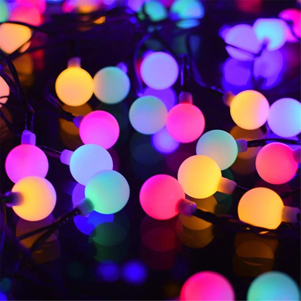 6.5m / 30 Lamps LED String Lights Matte White Ball Wire Lights Solar Power Starry String Lights for Wedding Home Parties - Colorful - 2