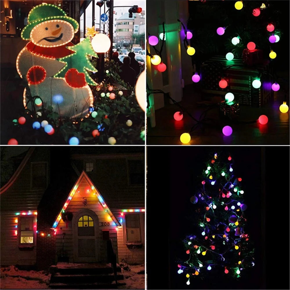 6.5m / 30 Lamps LED String Lights Matte White Ball Wire Lights Solar Power Starry String Lights for Wedding Home Parties - Colorful - 5