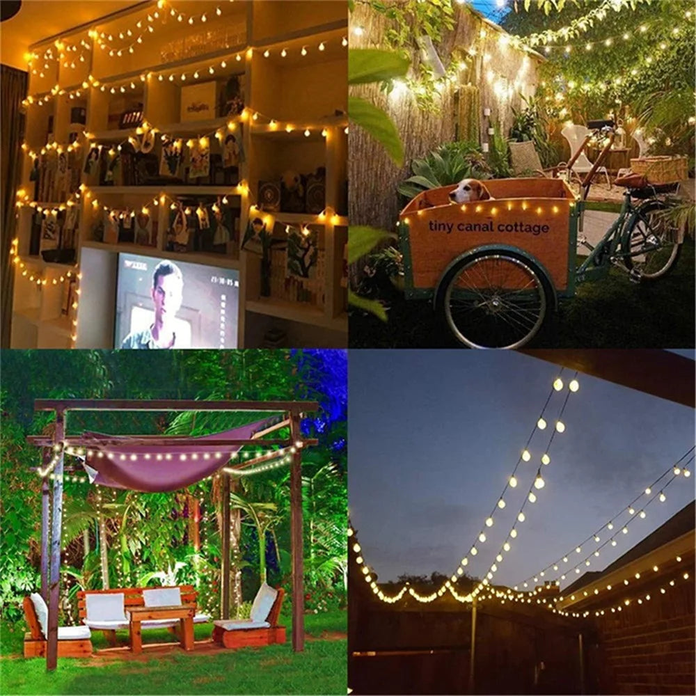 6.5m / 30 Lamps LED String Lights Matte White Ball Wire Lights Solar Power Starry String Lights for Wedding Home Parties - Colorful - 6