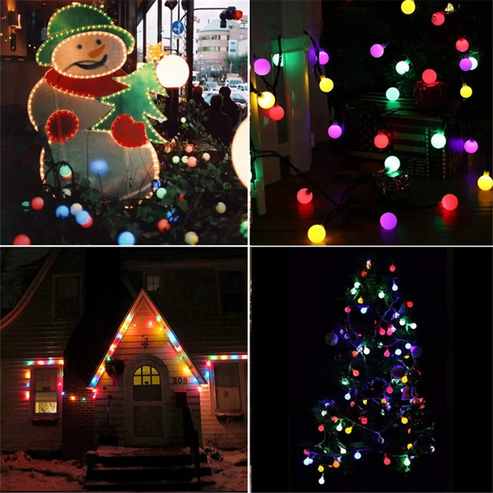 6.5m / 30 Lamps LED String Lights Matte White Ball Wire Lights Solar Power Starry String Lights for Wedding Home Parties - Colorful - 7