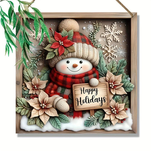 Christmas Wood Hanging Decorations Acrylic Holiday Window Decor Home Party Supplies - 1