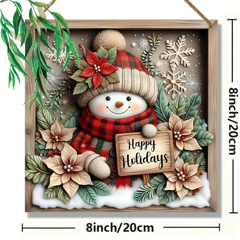 Christmas Wood Hanging Decorations Acrylic Holiday Window Decor Home Party Supplies - 4