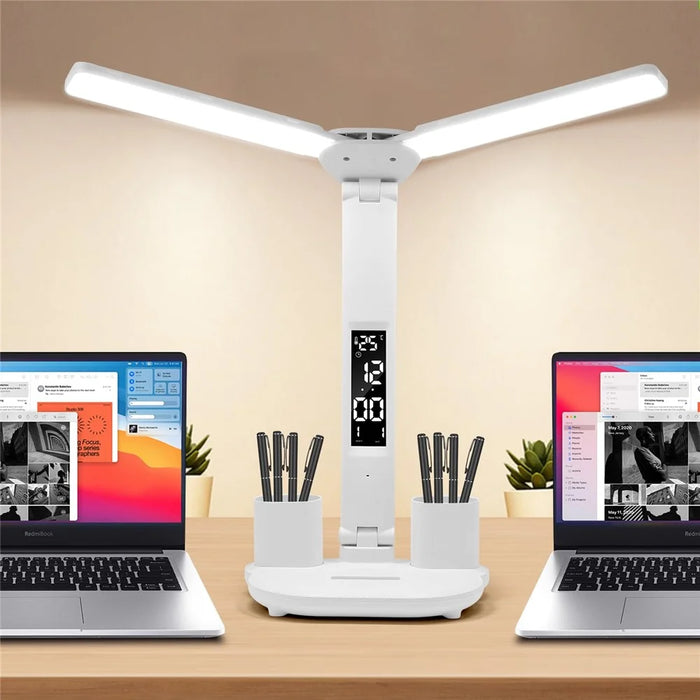 Eye Protection Foldable Desk Lamp Home Dormitory Pen Holder Reading Table Lamp, 3200mAh Battery - 2