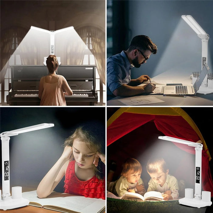 Eye Protection Foldable Desk Lamp Home Dormitory Pen Holder Reading Table Lamp, 3200mAh Battery - 7