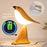 Creative Bird Shape Bedside Lamp Multifunction Aroma Diffuser Phone Holder Ambient Light with Sound - Yellow Wood Grain - 4