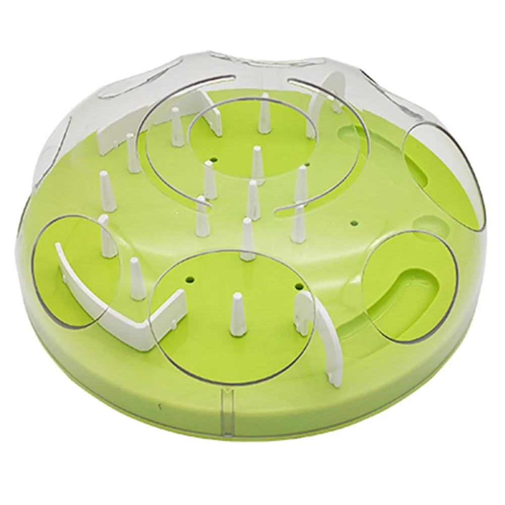 ABS Interactive Cat Feeding Maze Toy Slow Feeder Bowl Pet Gift Anti-Choking Digestion Aid Feeding Bowl - Green - 1