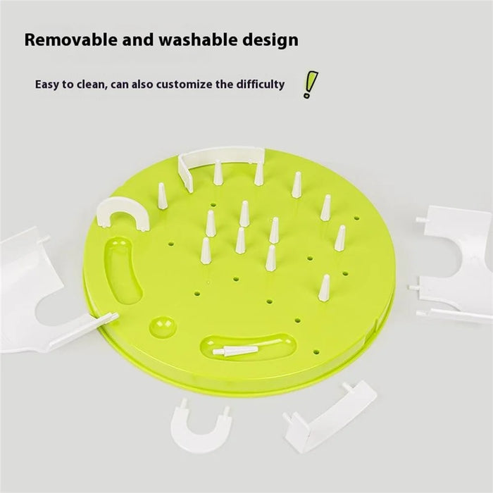 ABS Interactive Cat Feeding Maze Toy Slow Feeder Bowl Pet Gift Anti-Choking Digestion Aid Feeding Bowl - Green - 6