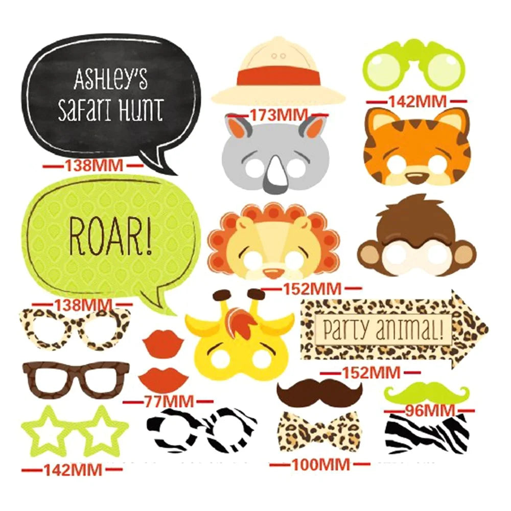 20Pcs / Set Children's Day Party Photo Booth Props Forest Animals Theme Photography Props Gift - 2