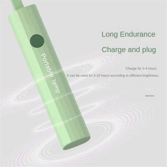 Foldable Desk Lamp Flashlight Shape 3 Brightness Adjustable Magnetic Night Lamp, Round Lamp Cap - Green - 2