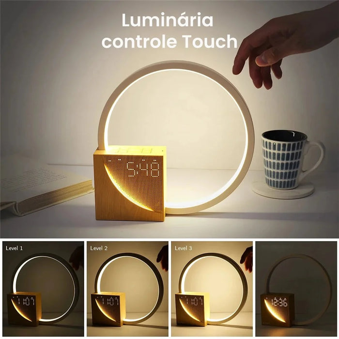 AJ300 Sunrise Alarm Clock White Noise Table Lamp Touch Dimmable Wake-Up Light, EU Plug - 3