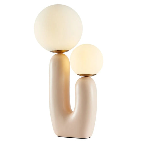 Creative Art Living Room Table Lamp Bedside Bedroom Double Head Table Light, EU Plug - Pink - 1