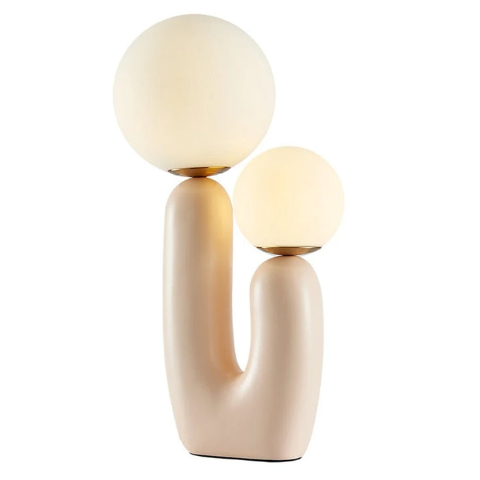 Creative Art Living Room Table Lamp Bedside Bedroom Double Head Table Light, EU Plug - Pink - 1