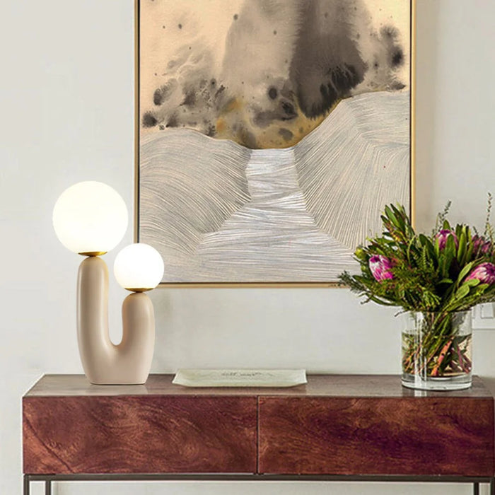 Creative Art Living Room Table Lamp Bedside Bedroom Double Head Table Light, EU Plug - Pink - 2