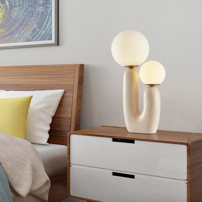 Creative Art Living Room Table Lamp Bedside Bedroom Double Head Table Light, EU Plug - Pink - 3