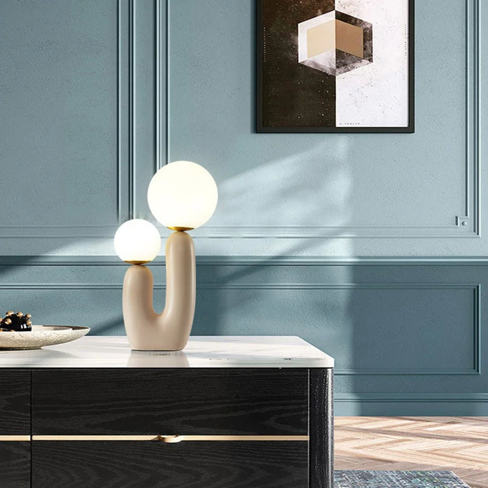 Creative Art Living Room Table Lamp Bedside Bedroom Double Head Table Light, EU Plug - Pink - 6