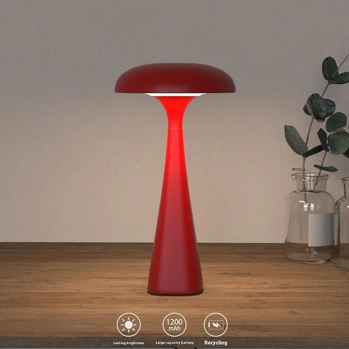 LS-8963 Mushroom Jellyfish Table Lamp Desktop Ornament Soft Light Accompanying Sleeping Lamp - Red - 2